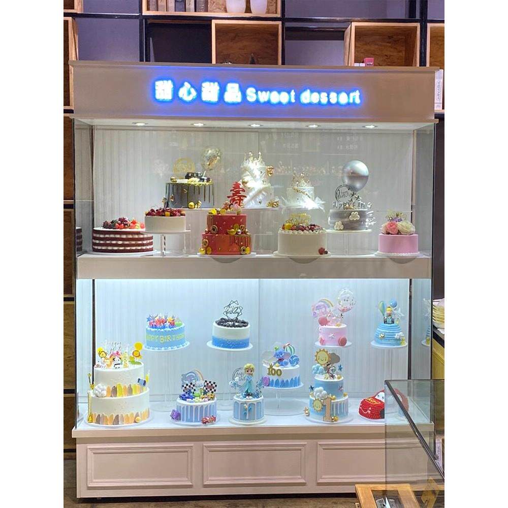 蛋糕面包店展示柜生日蛋糕样品彷真模型铁艺展示架糕点玻璃商用柜