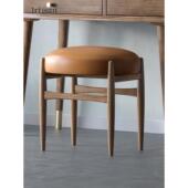 Jianjiang斯堪 纳维亚灰木梳子化妆凳实木小凳黑胡桃色低凳卧室