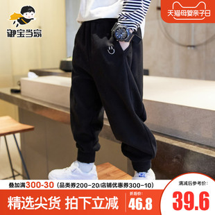一體絨兒童運動褲 童裝 子加絨秋冬2021新款 秋裝 男童a褲 大童休閑長