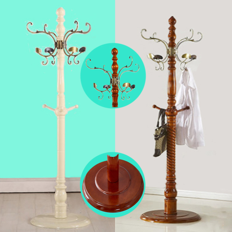 欧式多用途实木落地衣帽架 A木质挂衣物架 多功能立式衣架