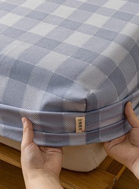 老粗布床笠单件夏季全棉纯棉厚床罩单双人180x200x230床垫保护套