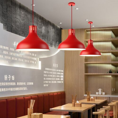 中国红色工业风吧台餐厅火锅店烧烤饭店创意个Q性店铺商铺灯罩吊
