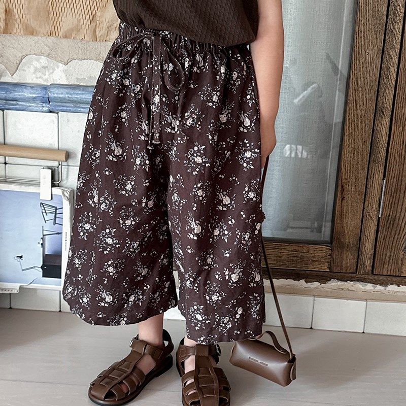 暮晨家新款夏装2024男童碎花薄款阔腿裤中小童森系宽松直筒七分裤,童装/婴儿装/亲子装,裤子,淘宝优惠券,粉丝福利购,淘宝优惠卷