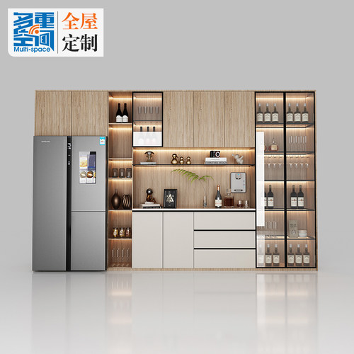 定制实木极简轻奢餐边柜 酒柜客厅靠墙 隔断客餐厅组合展示收纳柜