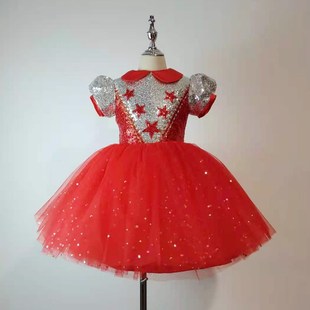 儿童朗诵合唱表演礼服女童公主裙中小学生大合唱服装幼儿园舞蹈裙