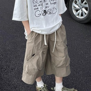 抽绳七分裤 干大口袋工装 男女宽松百搭直筒休闲 户外速干 日系薄款