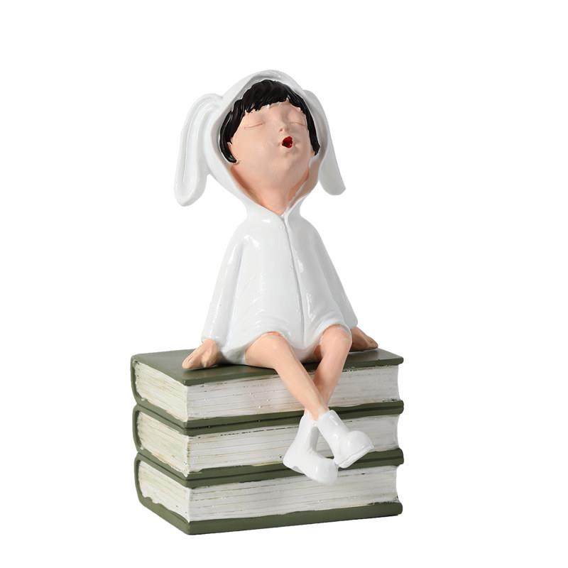 现代北欧简约女孩房书香女孩可爱粉卡通人物书本饰品装饰艺术摆件,家居饰品,装饰摆件,淘宝优惠券,粉丝福利购,淘宝优惠卷