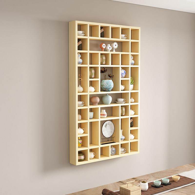 定制实木格子架墙上置物架壁挂收纳柜茶壶展示架多宝阁博古架挂墙,住宅家具,多宝格/博古架,淘宝优惠券,粉丝福利购,淘宝优惠卷