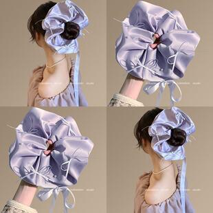 晨昏定情！蝴蝶结缎面大肠发圈！超大新娘头饰发绳头花头绳盘发器