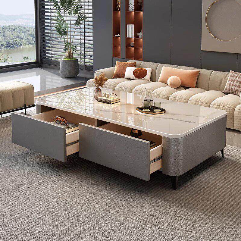 岩板茶几客厅家用小户型2025新款茶几网红现代简约茶几电视柜组合