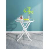 白色可折叠小圆桌可折叠户外餐桌家庭阳台休闲简单迷你咖啡桌