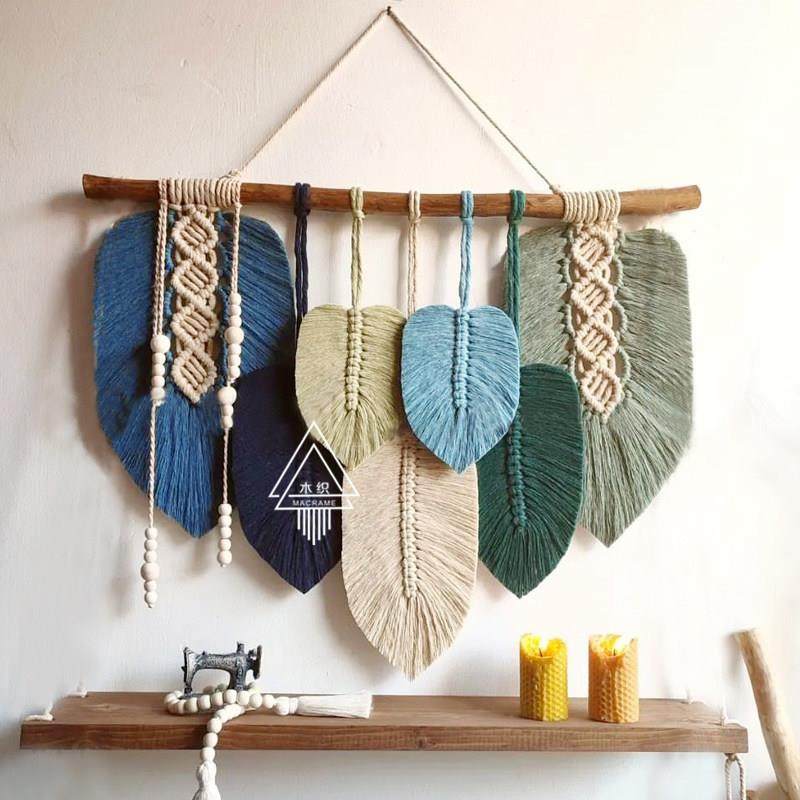 ins网红树叶手工艺术挂毯摩洛哥风格墙面装饰民宿波西米亚风挂饰,居家布艺,挂毯/壁毯,淘宝优惠券,粉丝福利购,淘宝优惠卷