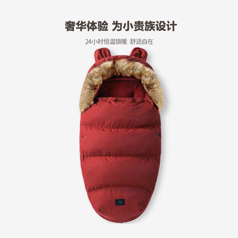 婴儿睡袋冬季加厚加绒宝宝防踢被保暖外出新生儿推车抱被初生包被