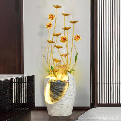 轻奢落地流水喷泉摆件客厅电视柜旁边生财乔迁新居礼品装饰循环水