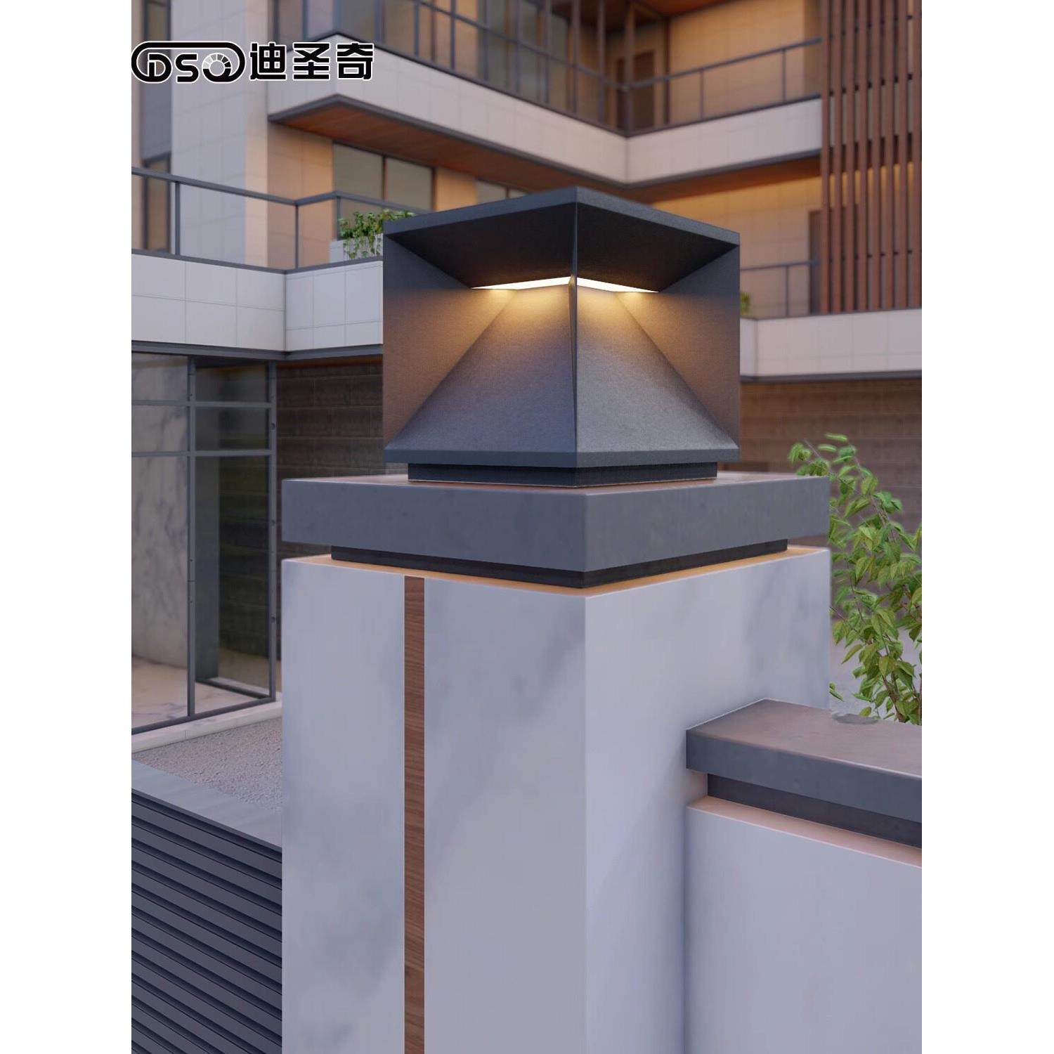 户外简约门柱柱头灯别墅院门两侧太阳能门柱灯庭院装饰灯具
