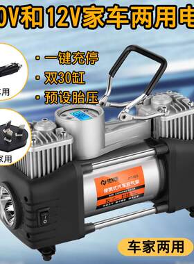 家用充气泵220v12v两用汽车轮胎电动打气筒篮球气柱袋游泳圈打气