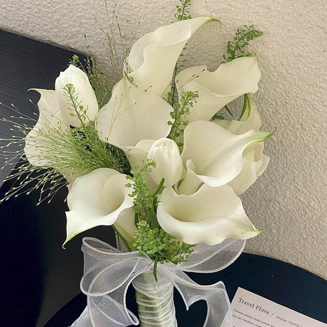 进口马蹄莲鲜切花可做结婚订婚用新娘手捧花插花水培鲜花