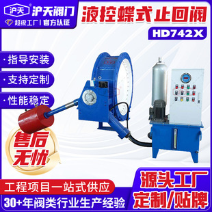 液控止回阀 止回阀DN1200蓄能式 沪天阀门HD742X重锤式 液控缓闭蝶式