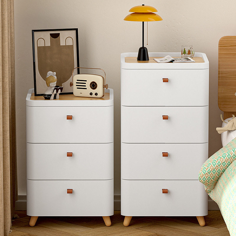 家用奶油风多层PP健康五斗柜收纳储物梳妆柜办公室桌下多用抽屉柜