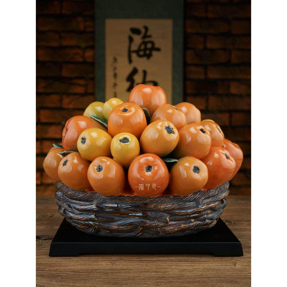 枇杷果篮陶瓷装饰品石湾娃娃金玉满堂带来富贵宝果家居装饰客厅入