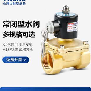 twsns山耐斯2W电磁水阀常闭型不锈钢开关控制阀DC24V常开气阀12V