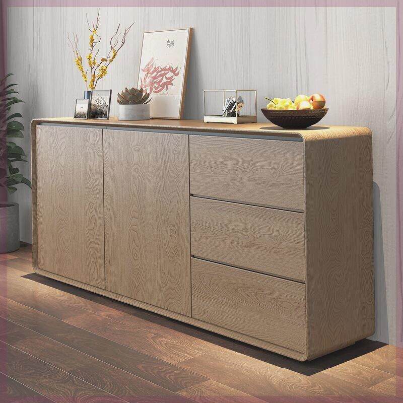 实木餐边柜北欧原木风餐边柜现代简约入户门玄关柜客厅储物收纳柜