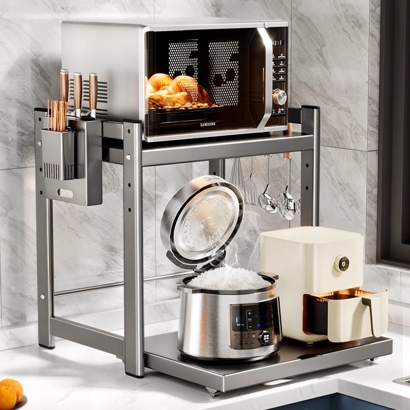 电饭煲置物架厨房台面微波炉抽拉式多功能电饭锅烤箱空气炸锅架子,厨房/烹饪用具,厨房置物架/置物柜/角架,淘宝优惠券,粉丝福利购,淘宝优惠卷