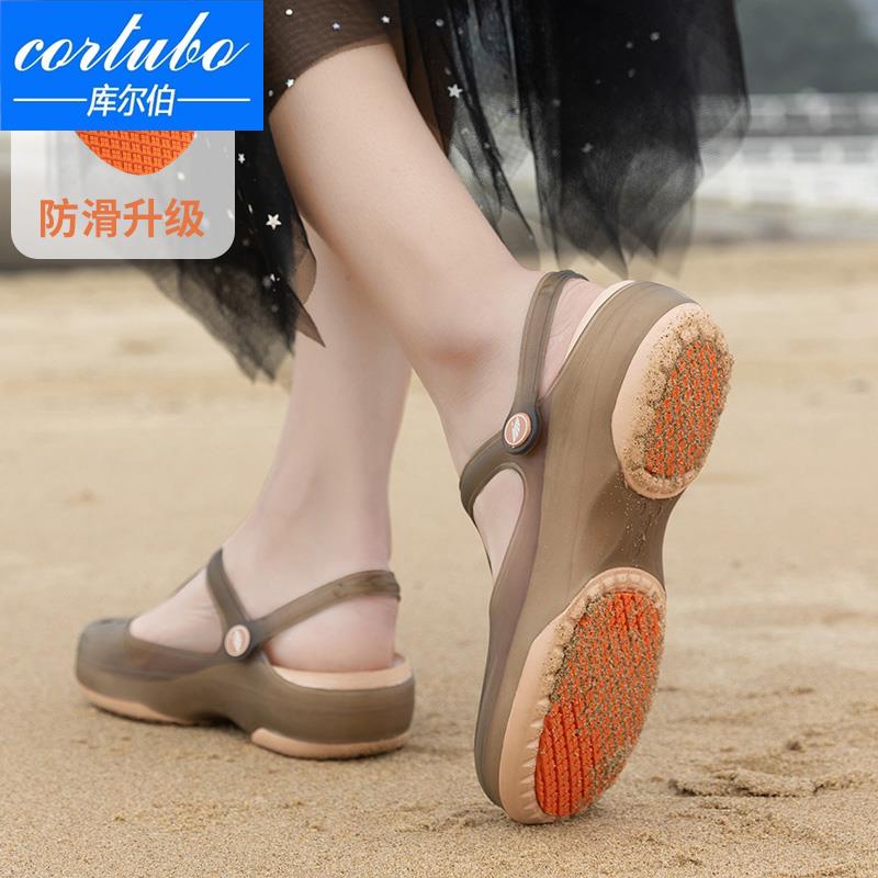妈妈洞洞鞋高端女夏季拖鞋厚底防滑软底护士外穿果Q冻鞋沙滩0425y