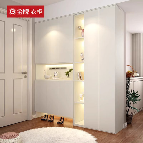 金牌衣柜全屋定制鞋柜进门玄关y柜客厅隔断现代简约入户柜鞋柜一
