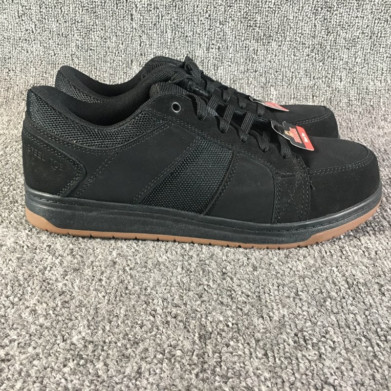 黑色男款底帮系带包钢头劳保鞋防砸E牛津底耐磨工地工作防护鞋防