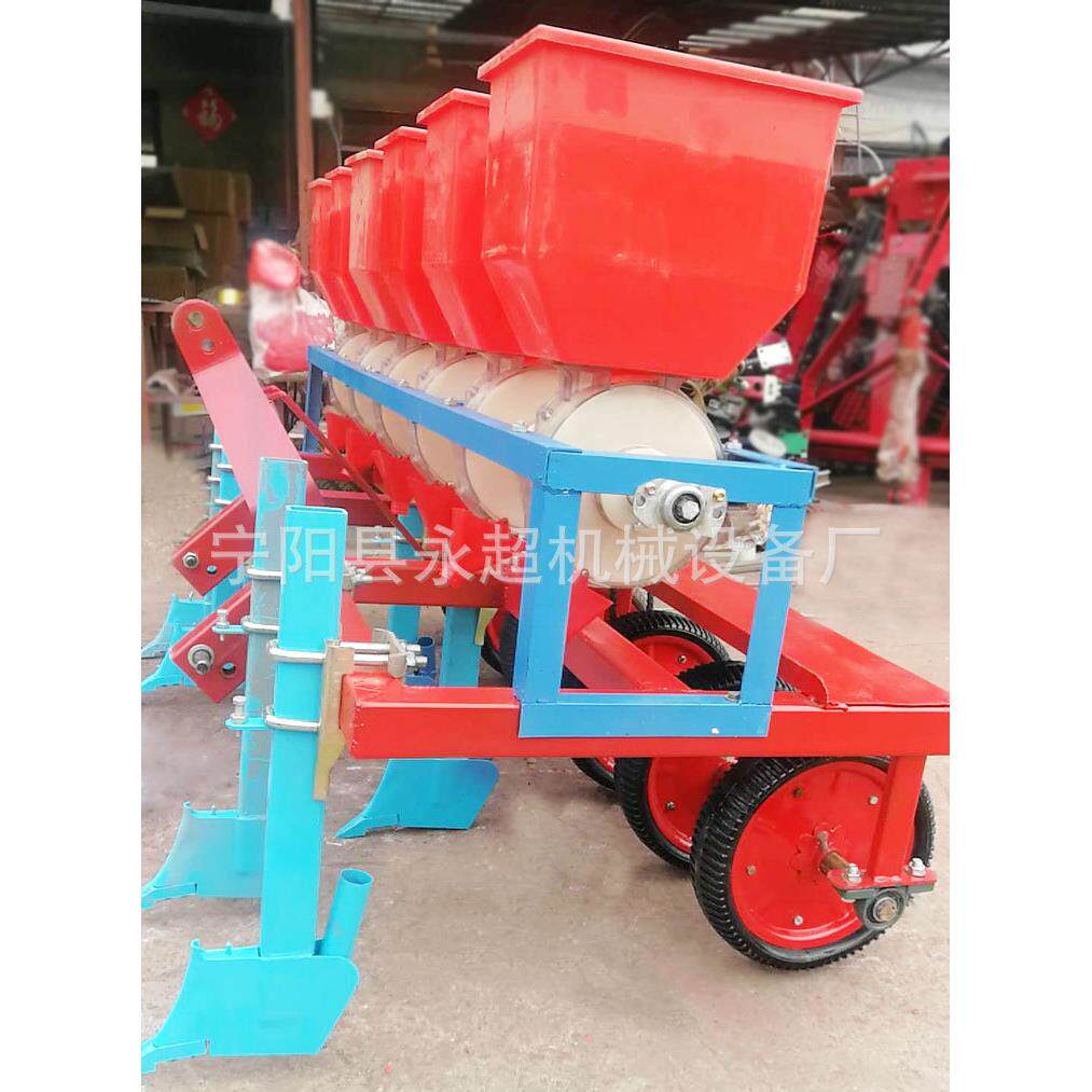 四轮牵引式花生播种机 免耕施肥播花生机器 4行6行8行花生精播机