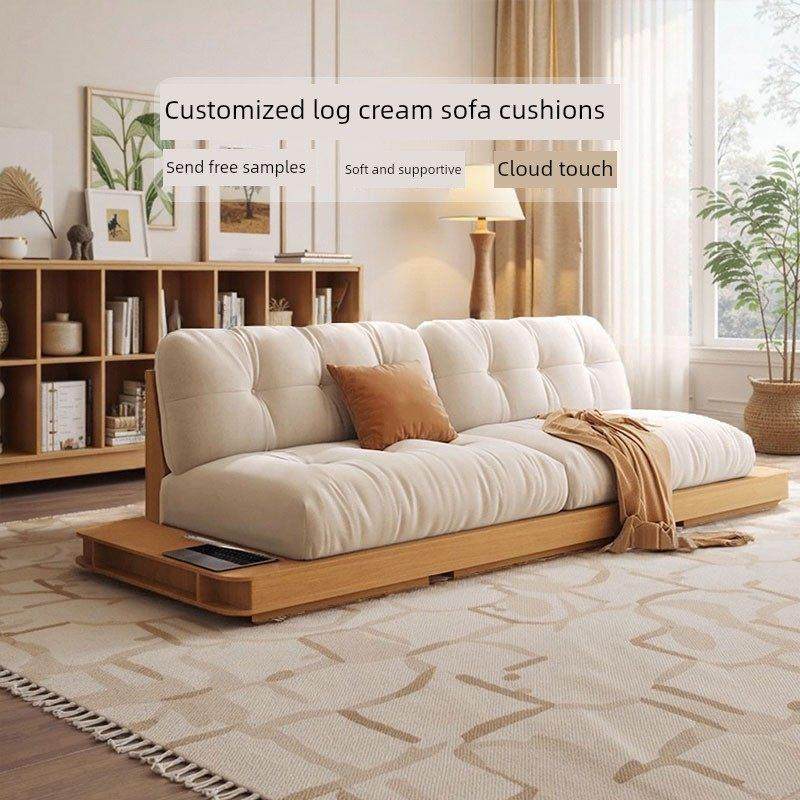 云朵平台真皮沙发垫高密度海绵羽绒乳胶颗粒任意尺寸防滑卡座垫