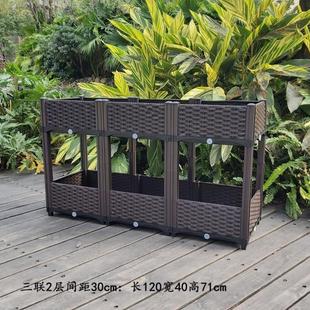 牢固 家庭阳台蔬菜种植箱 种菜盆 特大花盆设备 带轮子移动万向轮