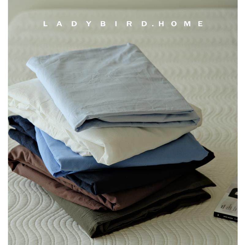 ladybird home单品纯棉床包春夏透气纯棉水洗棉床垫纯色全棉床单
