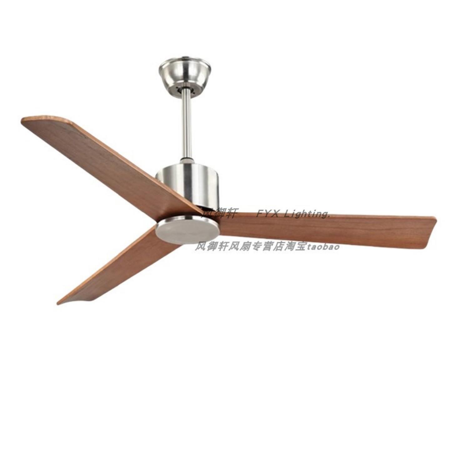 南洋中古实木风扇吊灯侘寂风客厅餐厅卧室书房覆古家用变频吊扇灯