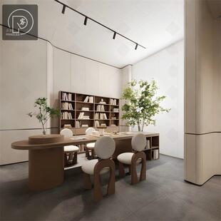 售楼部架空层儿童区桌椅早教中心教室手工桌大堂阅读区会议长桌