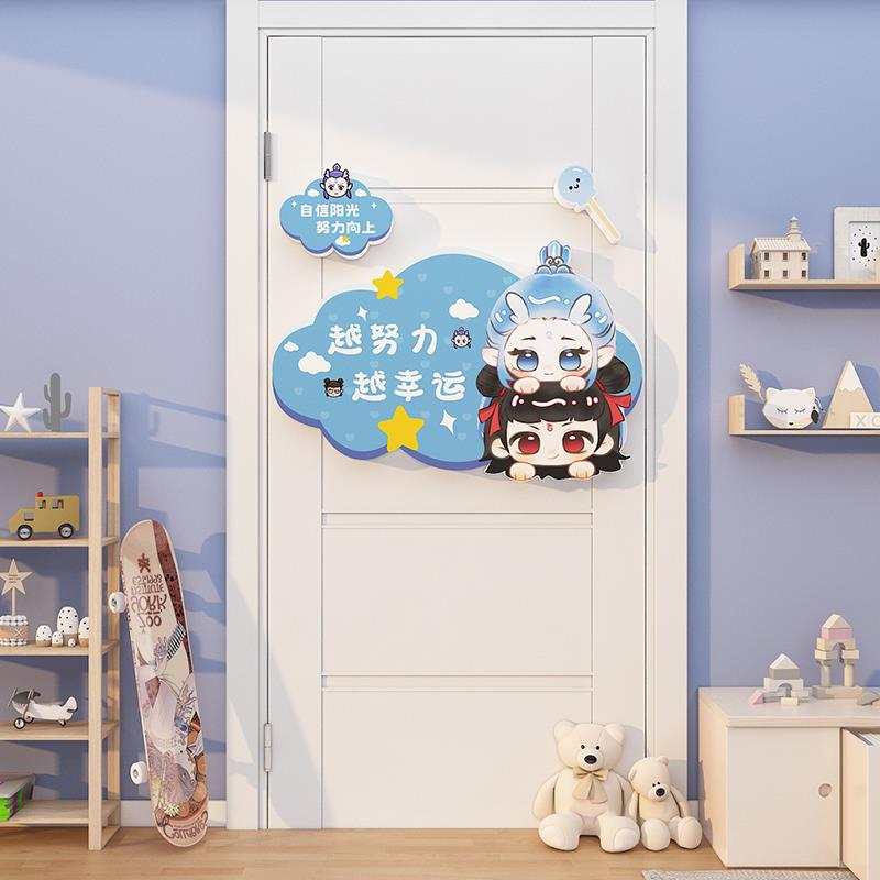 哪咤敖丙卧室门牌上挂墙面贴纸男孩儿童房间布置装饰创意2025新款