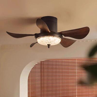 吸顶静音卧室饭厅吊扇灯吊扇灯低楼层全光谱中古覆古遥控