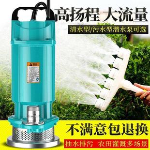 潜水泵家用220V抽水泵小型清污水泵农用灌溉排污高扬程抽水机井水