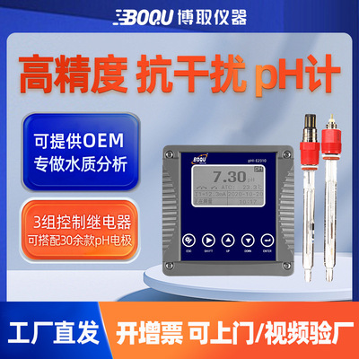 博取仪器在线工业PH计酸度计水质在线监测控制器旗舰款E2310