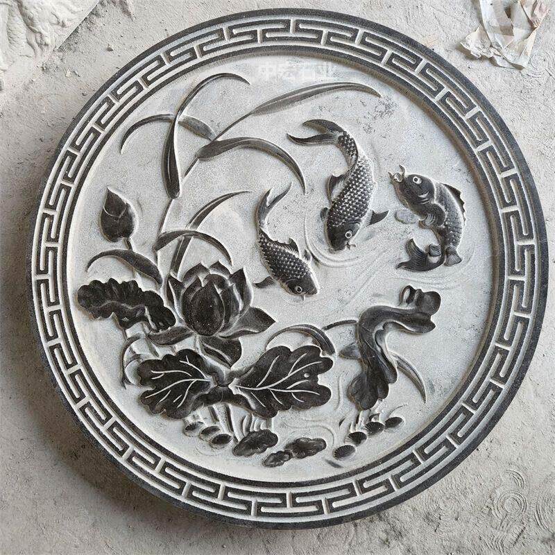 石雕浮雕地雕壁画青石雕花石板大理石石头庭院迎门墙福字仿古雕刻