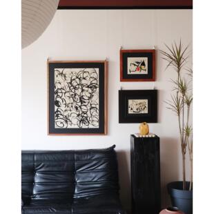 白日梦旅人胡安米罗中古风小众高级感艺术沙发背景墙组合装饰画