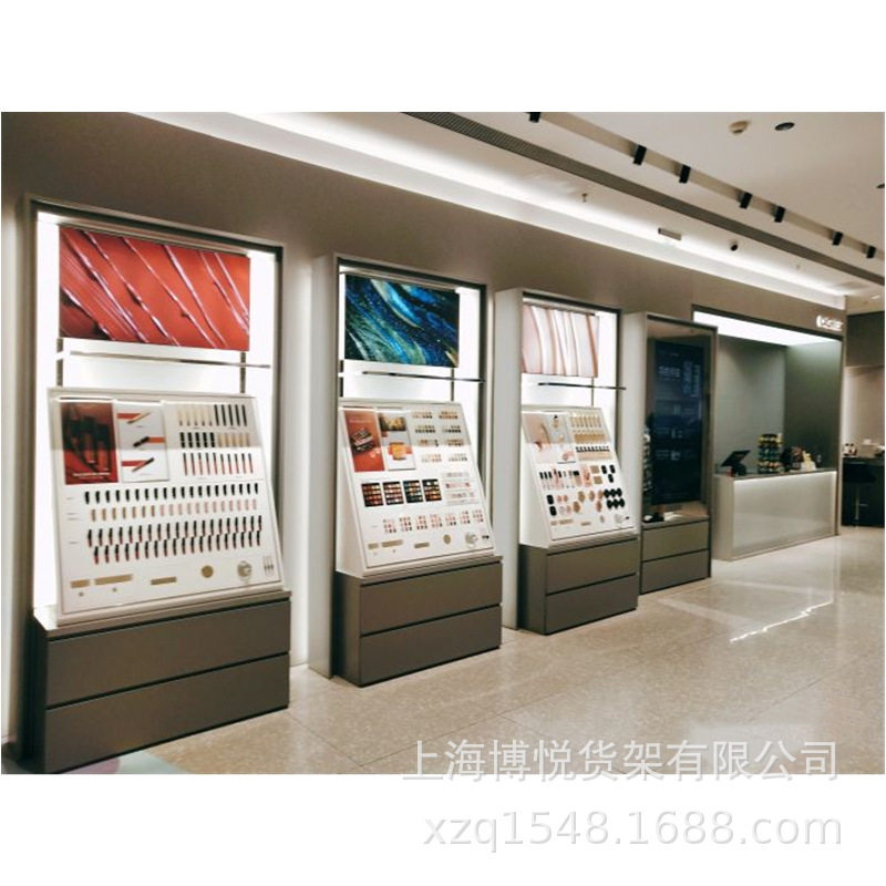 厂家口红展示柜香水柜彩妆陈列架木制货柜化妆品柜台商场专卖陈列