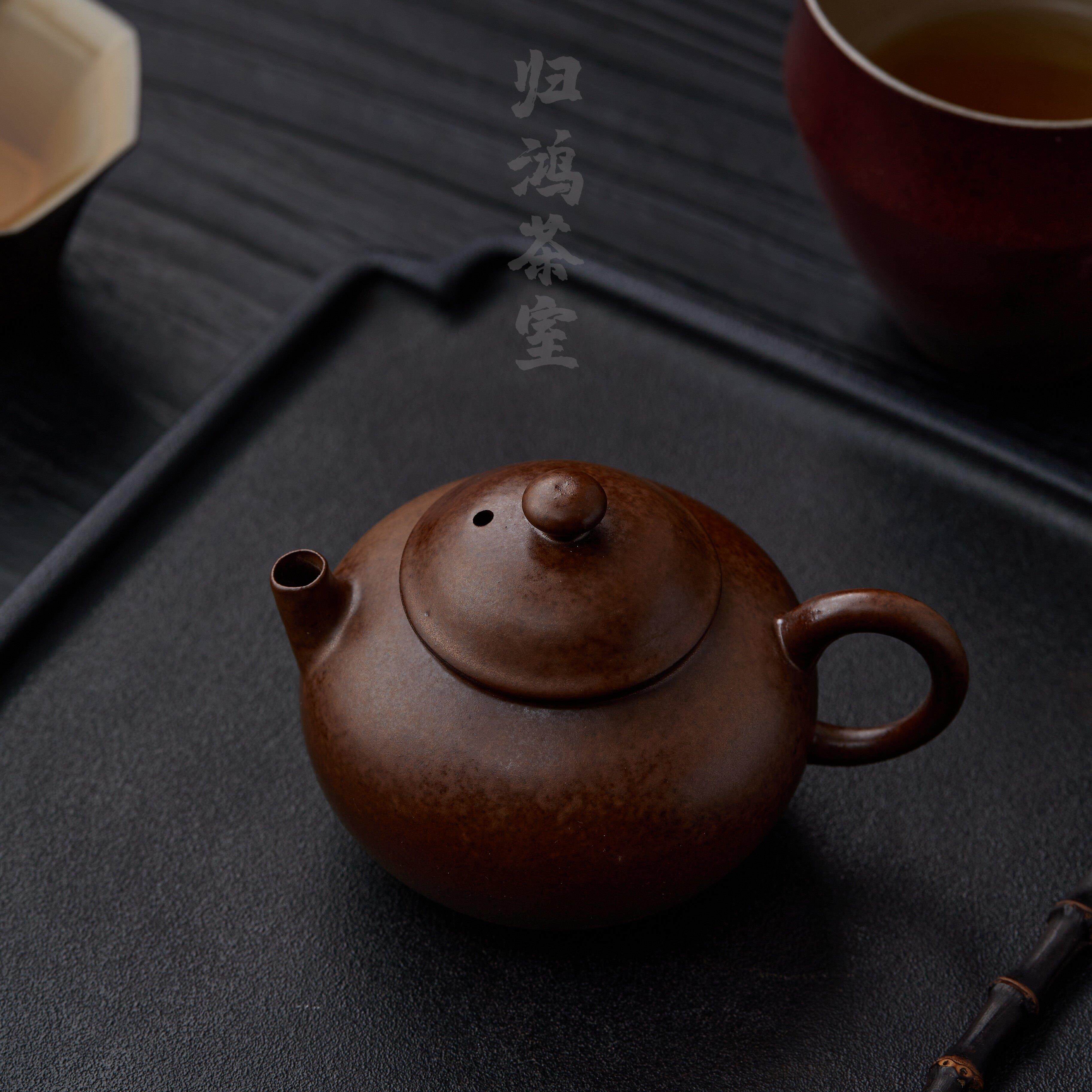 归鸿手工粗陶茶具茶壶一人用家用泡茶壶小号单壶防烫手抓壶小品壶