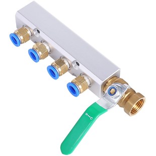 多路分气排空压机分流器气管快速接头三通J分气块PU软管气源分配