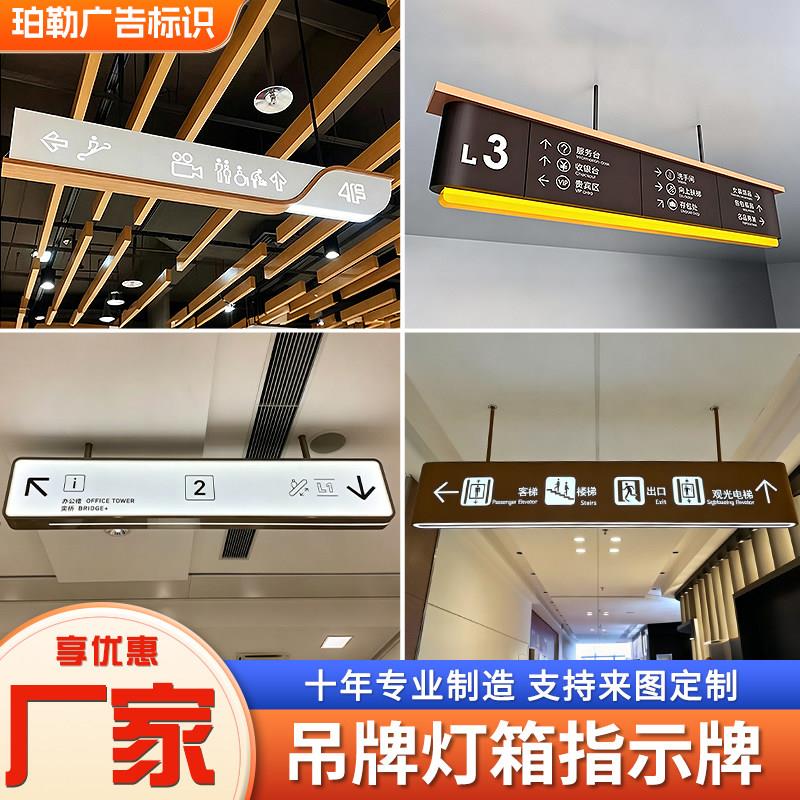 商场吊牌灯箱指示牌发光牌地下车库双面悬挂装饰灯箱镂空发光灯箱