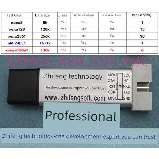 ZF-209 avr s5x tiny mega 90s xmega 下载器 编程器 usbisp