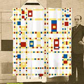 还行 蒙德里安系列浴帘浴室免打孔隔断加厚防霉防水挂帘子