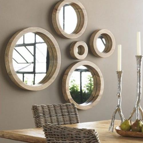 圆形组合创意装饰镜欧式餐边镜背景墙艺术镜壁挂玄关镜现代浴室镜