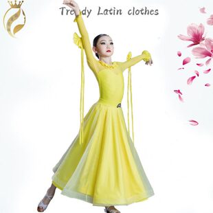 弥曼拉丁舞服2023新款春夏款高级感14岁以上比赛花服大裙摆摩登裙